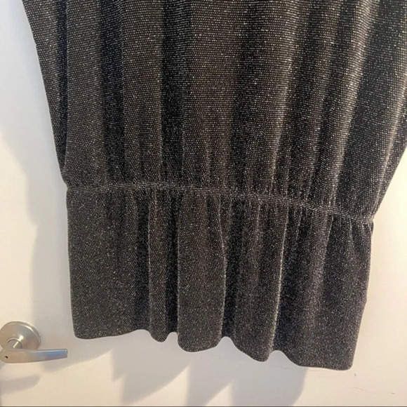 Top tunic XL shorts sleeves small sparkly Camaieu black elastic waist - Picture 4 of 4